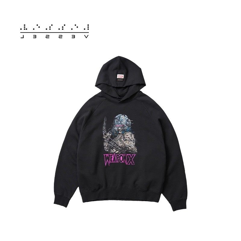 【漫威联名】xVESSEL 金刚狼男女同款重磅印花连帽卫衣套头帽衫,男装,卫衣,淘宝优惠券,粉丝福利购,淘宝优惠卷