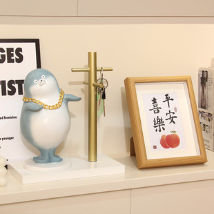 创意暴富海豹摆件客厅酒柜家居装饰品店铺招财公司店里办公室桌面