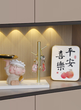 自由女神入户玄关钥匙收纳托盘摆件客厅桌面装饰摆设乔迁新居礼品