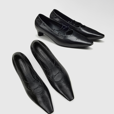 复古方头玛丽珍鞋女法式气质