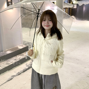 新款 冬季 宽松百搭保暖外套潮 复古撞色拼接羽绒服男女同款 GTGA美式