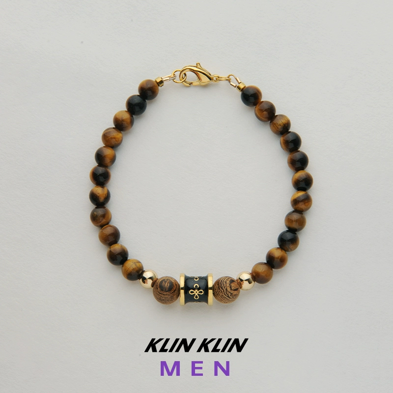 KLINKLINMEN黑曜石虎眼石青金手串手链男生转运珠七夕送男友礼物