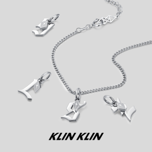 KLINKLIN原创设计小众高级字母吊坠情侣男士 项链七夕送男友礼物