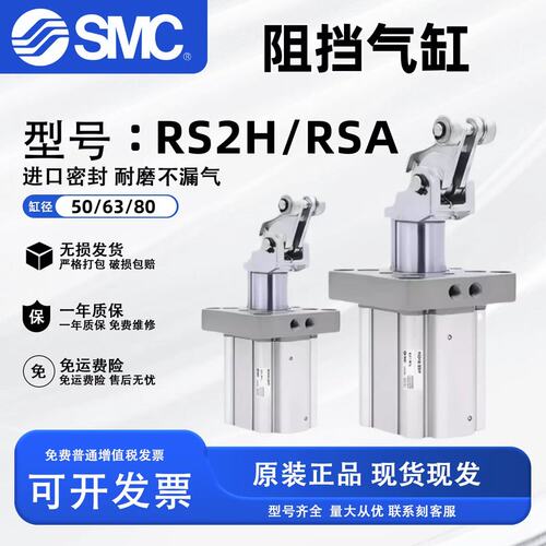 SMC重载型阻挡气缸RSA RS2H50/63/80A-30-40DL/M BL/M TM-D-X2701
