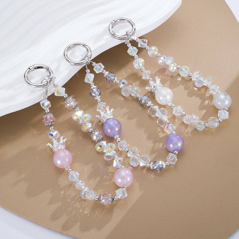 高级感镶钻皇冠水晶串珠手机挂件耳机壳装饰挂链ins钥匙扣挂饰,节庆用品/礼品,挂饰/生肖挂饰,淘宝优惠券,粉丝福利购,淘宝优惠卷