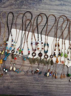 文创热销景德镇陶瓷项链蝴蝶潮流