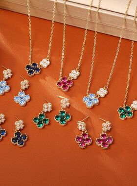 爆款经典多巴胺彩色锁骨链复古