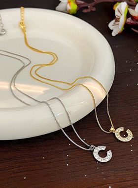 超仙个性冷淡风微镶锆石形项链