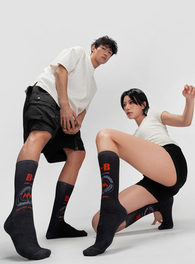 BOBBIE BURNS袜子女袜男袜潮流中筒袜抑菌休闲袜ins堆堆袜街舞袜