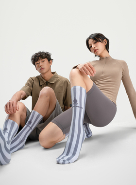 BOBBIE BURNS袜子女男袜秋冬季款情侣撞色条纹中筒袜时尚街舞袜子