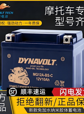 猛狮摩托车电瓶12V7A9A免维护干蓄电池踏板125豪爵铃木150通用锂
