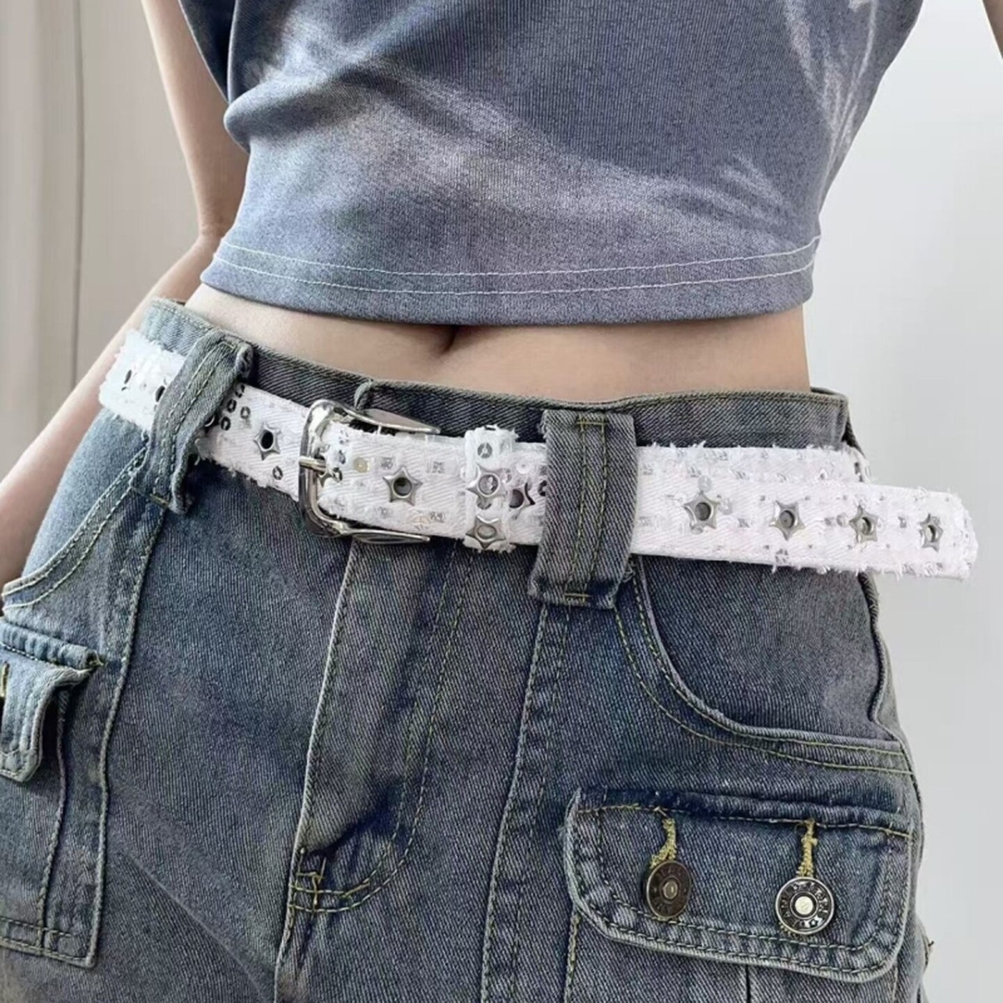牛仔帆布腰带女款配牛仔裤装饰短裙子皮带2026新款设计感小众y2k