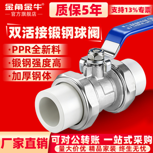 金角金牛PPR双活接球阀锻钢加厚耐腐防冻抗压强防爆阀门4分6分1寸
