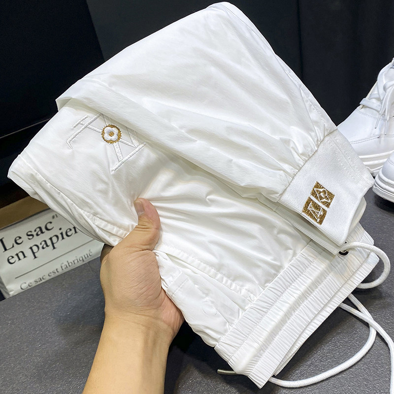 夏季轻奢薄款运动裤男士潮牌高端丝滑哈伦休闲裤冰丝宽松束口裤男