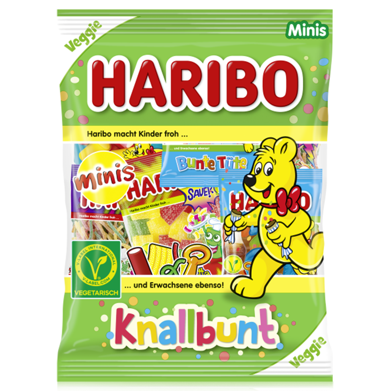 德國進口Haribo哈瑞寶多彩什錦分享裝軟糖混合水果味萬圣節(jié)糖果