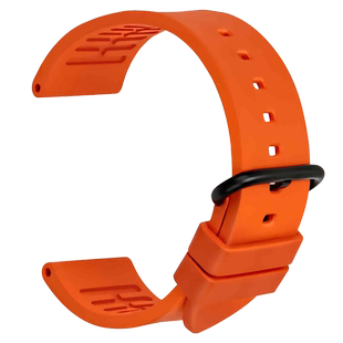 柔软氟橡胶手表带 适配Suunto9颂拓7斯巴达Baro远征阿尔法户外运动橡胶硅胶表链配件橙色