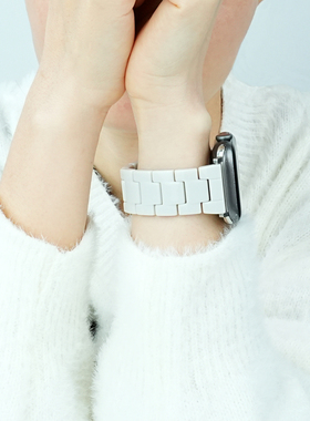 糖果色树脂表带可拆卸小众 适用iwatch新款4567苹果智能手表腕带applewatch替换表带配件