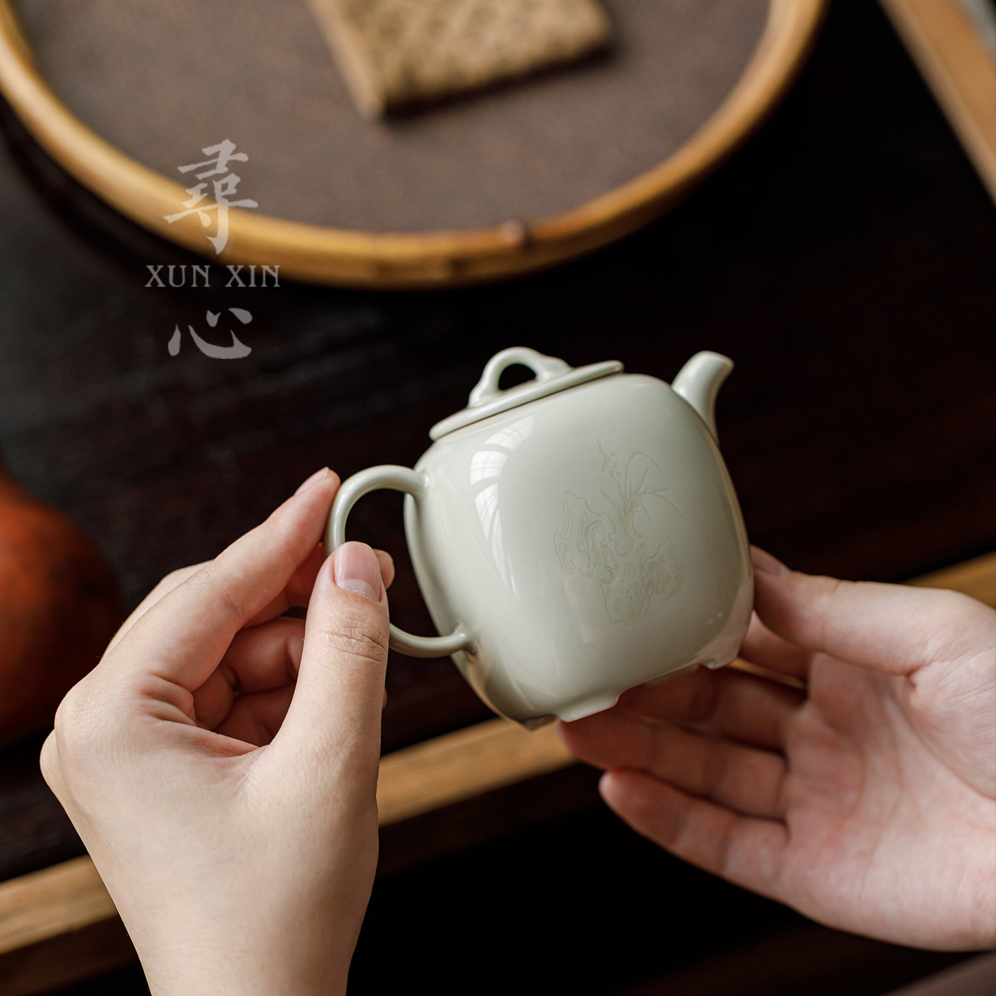 寻心蜜合釉寓方壶茶具单壶泡茶器