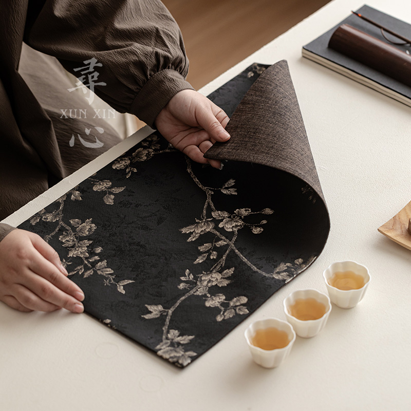 寻心织锦缎刺绣干泡席