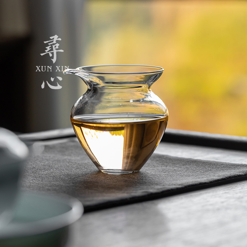 寻心玻璃公道杯加厚耐热分茶器中式茶海匀杯简约家用功夫茶具配件
