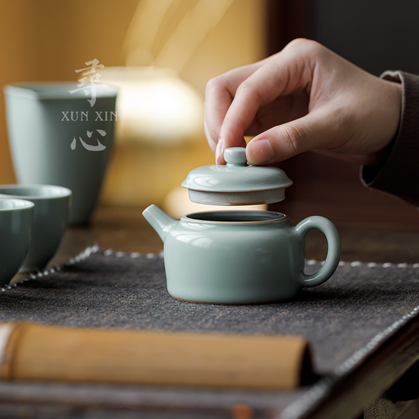 寻心天青汝窑茶壶泡茶家用陶瓷