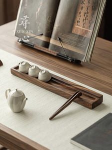 寻心胡桃木茶杯收纳架实木复古沥水架家用杯子置物架茶道零配件