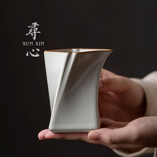 个性 中式 汝窑公道杯陶瓷冰裂复古家用功夫茶具分茶器茶海开片可养