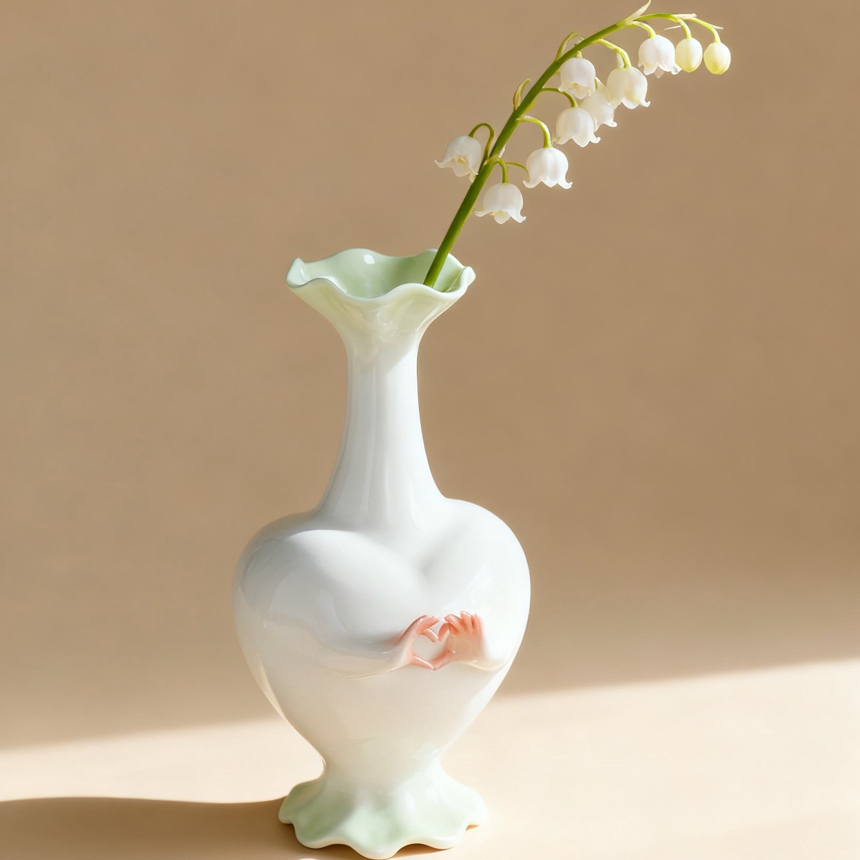 银河磁场比心花瓶陶瓷釉下彩少女心治愈系原创设计感创意花器礼物