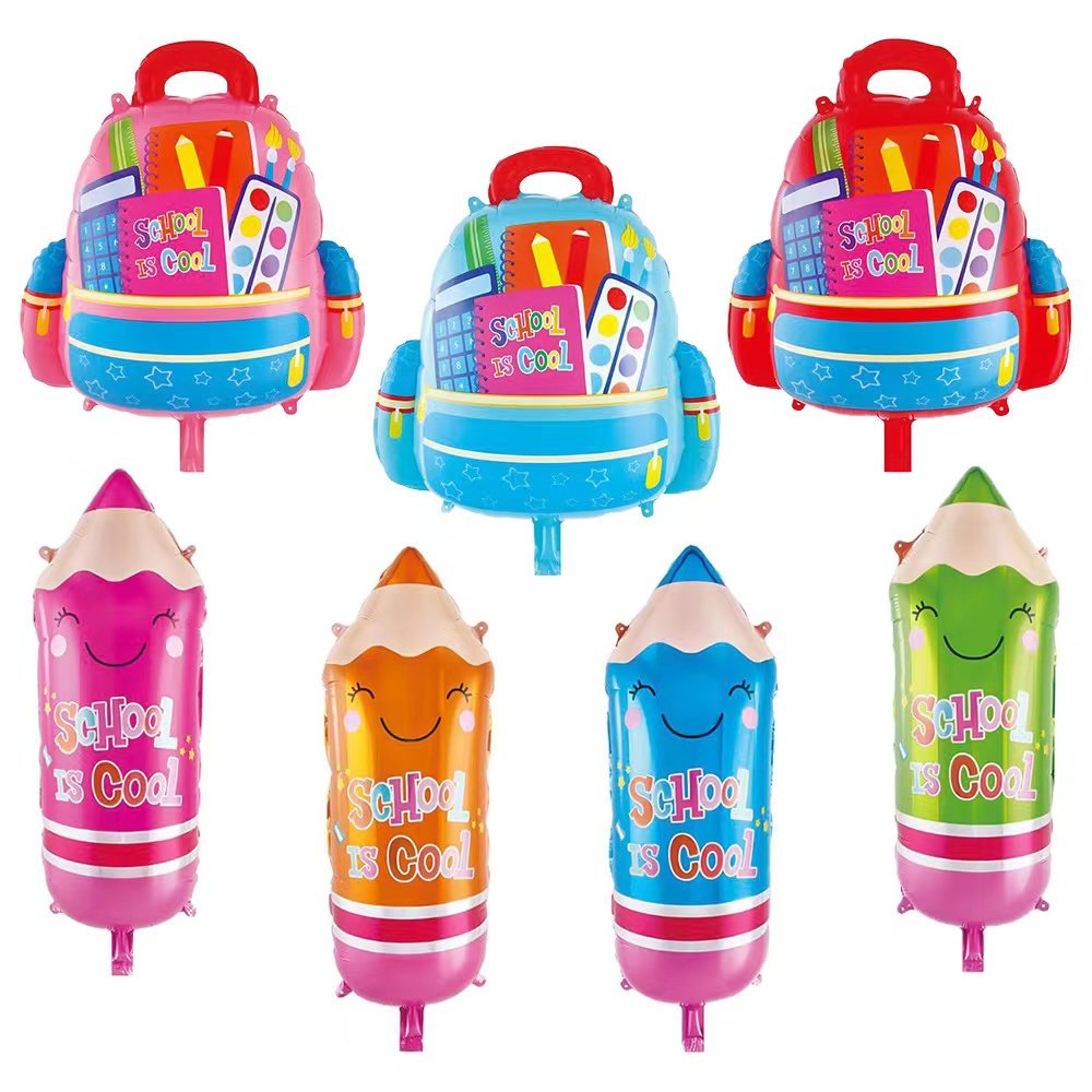 开学季印字铝膜气球装饰卡通书包铅笔造型幼儿园典礼活动场景布置,节庆用品/礼品,气球,淘宝优惠券,粉丝福利购,淘宝优惠卷