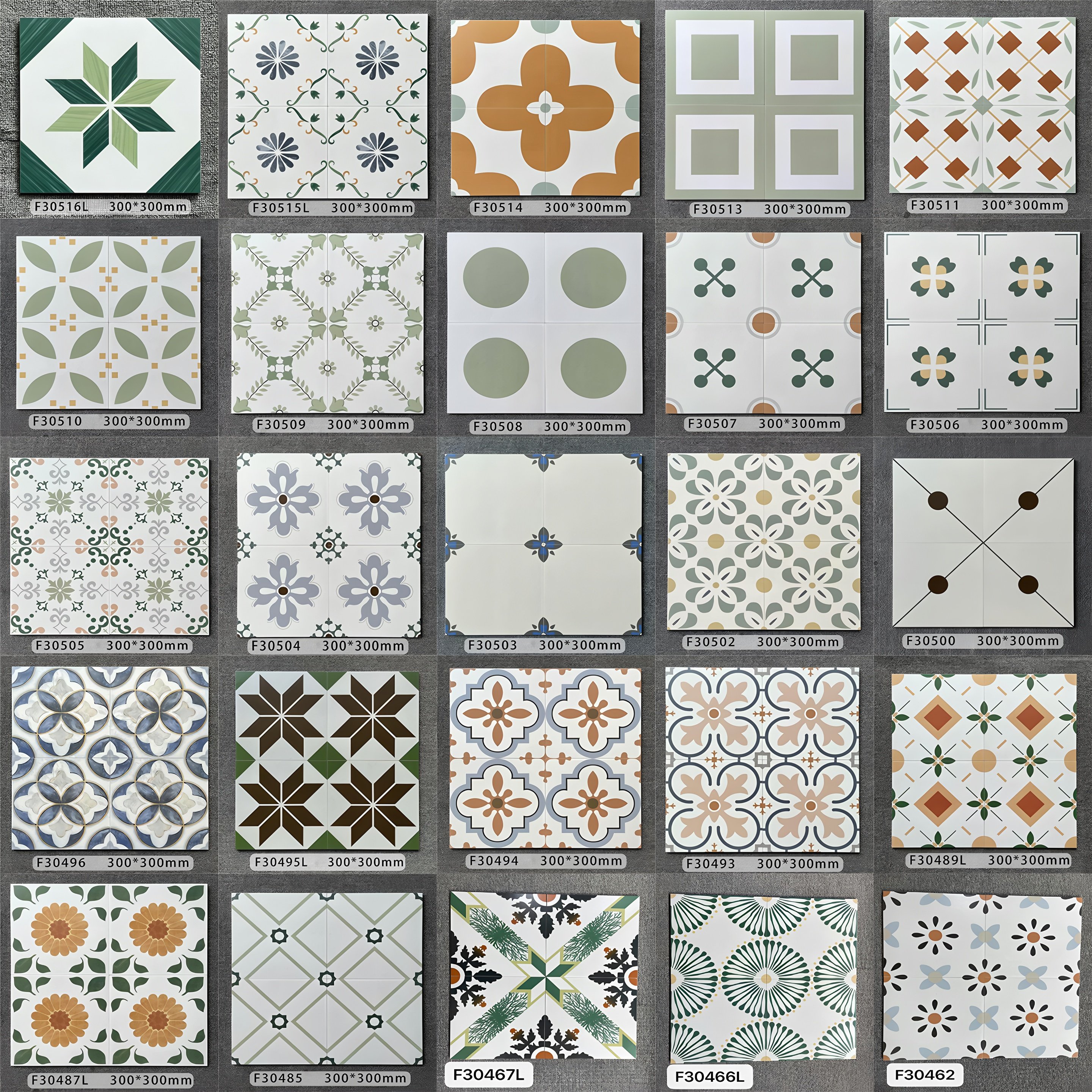 北欧艺术彩色花砖酒店餐厅地砖民宿北欧厨房卫生间瓷砖300x300mm