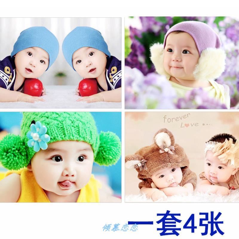 宝宝海报男孕墙画双胞胎照片画报漂亮可爱妇婴q儿画像孕备胎教图