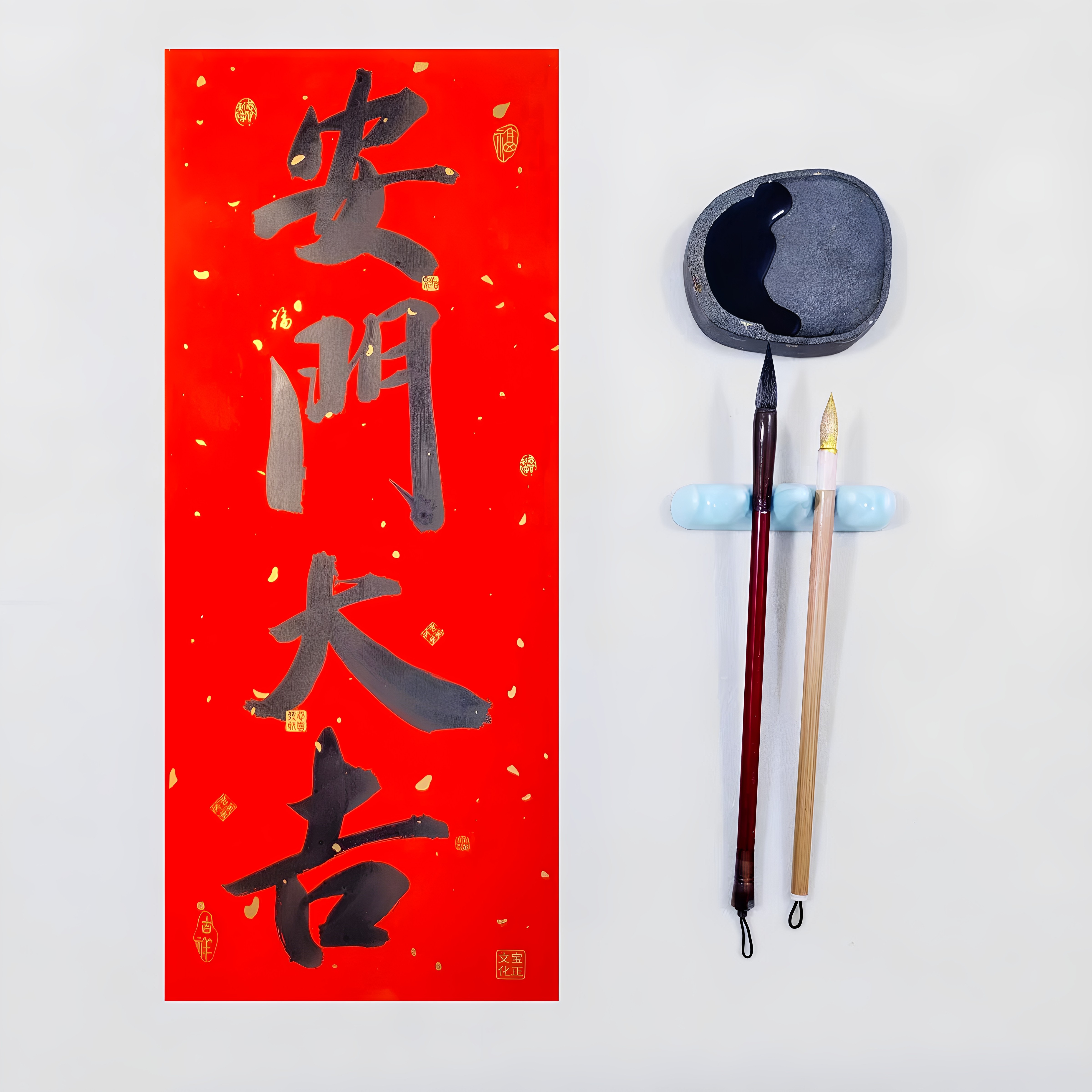 安门大吉门贴装门大吉装门手写对联贴纸挥春利是钱新居安门贴纸