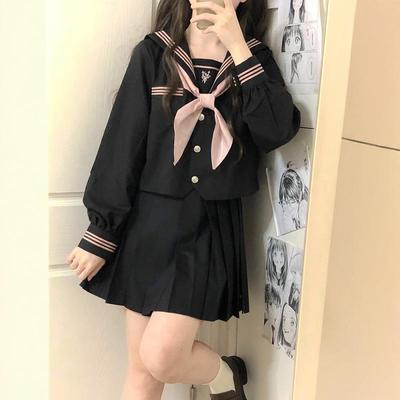 秋柚语原创jk水手服连衣裙盛夏