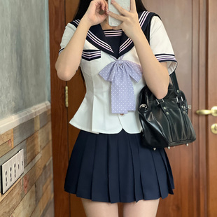 秋柚语原创新款水手服服沐紫和风JK制服正版收腰显瘦甜美花瓣衣摆