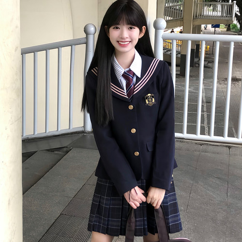 jk制服西装外套秋冬季原创款学院风校供感小个子西服套装日系女