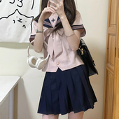 凌兰私立秋柚语工作室水手服原创正版 日系学院风校供制服百褶裙短