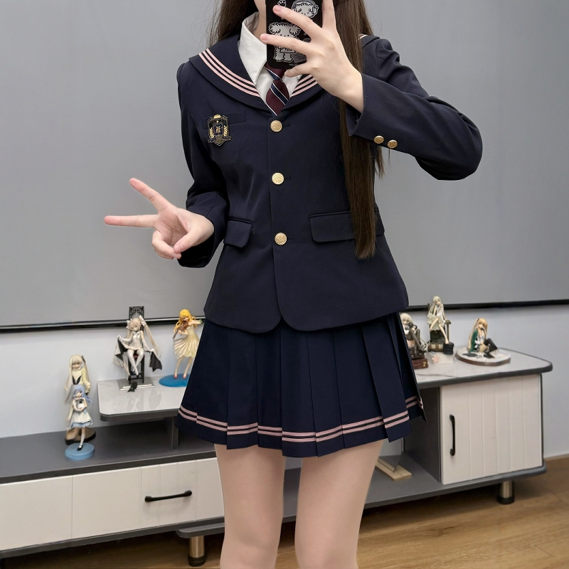 原创jk制服学院风小个子西服套装