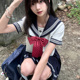 夏日系学院风制服套装 水手服jk秋柚语原创制服女短袖 赤韵学院