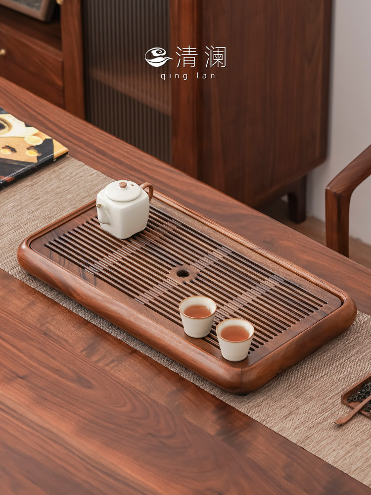 青蓝核桃茶盘2025新款家用实木新款中国风高端功夫茶具茶几干浸茶