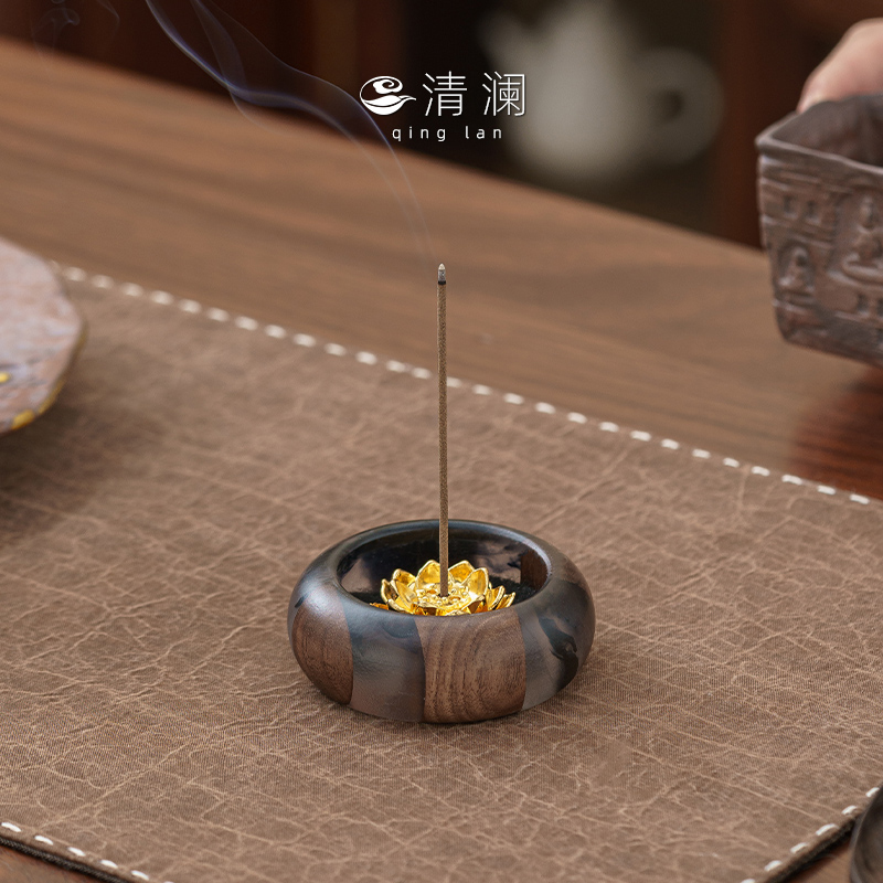 胡桃木星空香插香座线香底座