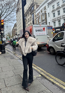 SAMEASME秋冬弹力加绒收腹提臀高腰显瘦微喇鲨鱼裤 休闲瑜伽裤