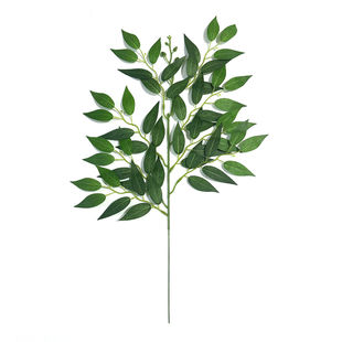 跨境仿真绿植支圆叶桉树叶 人造沙枣叶假树枝植物家居婚礼装饰