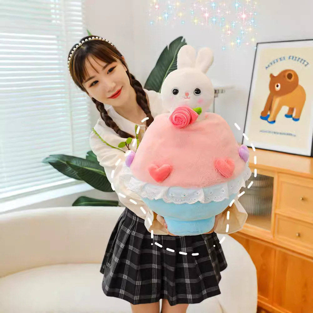变身花束兔子毛绒玩具可爱公主兔卡通仿真公仔女友七夕情人节礼物,玩具/童车/益智/积木/模型,毛绒/玩偶/公仔/布艺类玩具,淘宝优惠券,粉丝福利购,淘宝优惠卷