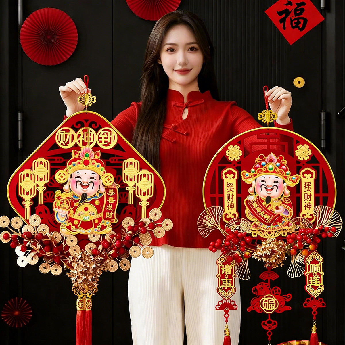 摇头财神挂饰2026马年新年装饰挂件客厅过年摆件春节氛围室内布置