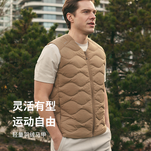 HAYJ男士V领羽绒马甲保暖中间层叠穿打底运动休闲显瘦防水