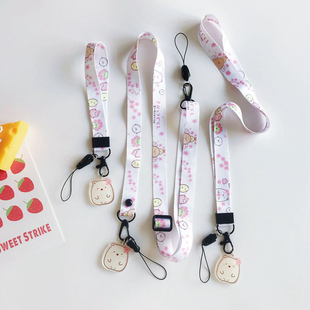 卡通吊饰角落生物手机肩背斜挎长绳双扣加宽防水袋相机挂绳调长短