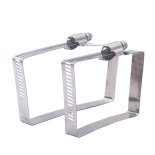 304/201不锈钢方形卡箍桥架抱箍光伏电缆喉箍紧箍圈方管固定卡扣