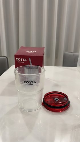 Costa钠钙玻璃吸管杯冷水杯家用玻璃水杯环保吸管杯子品牌礼品