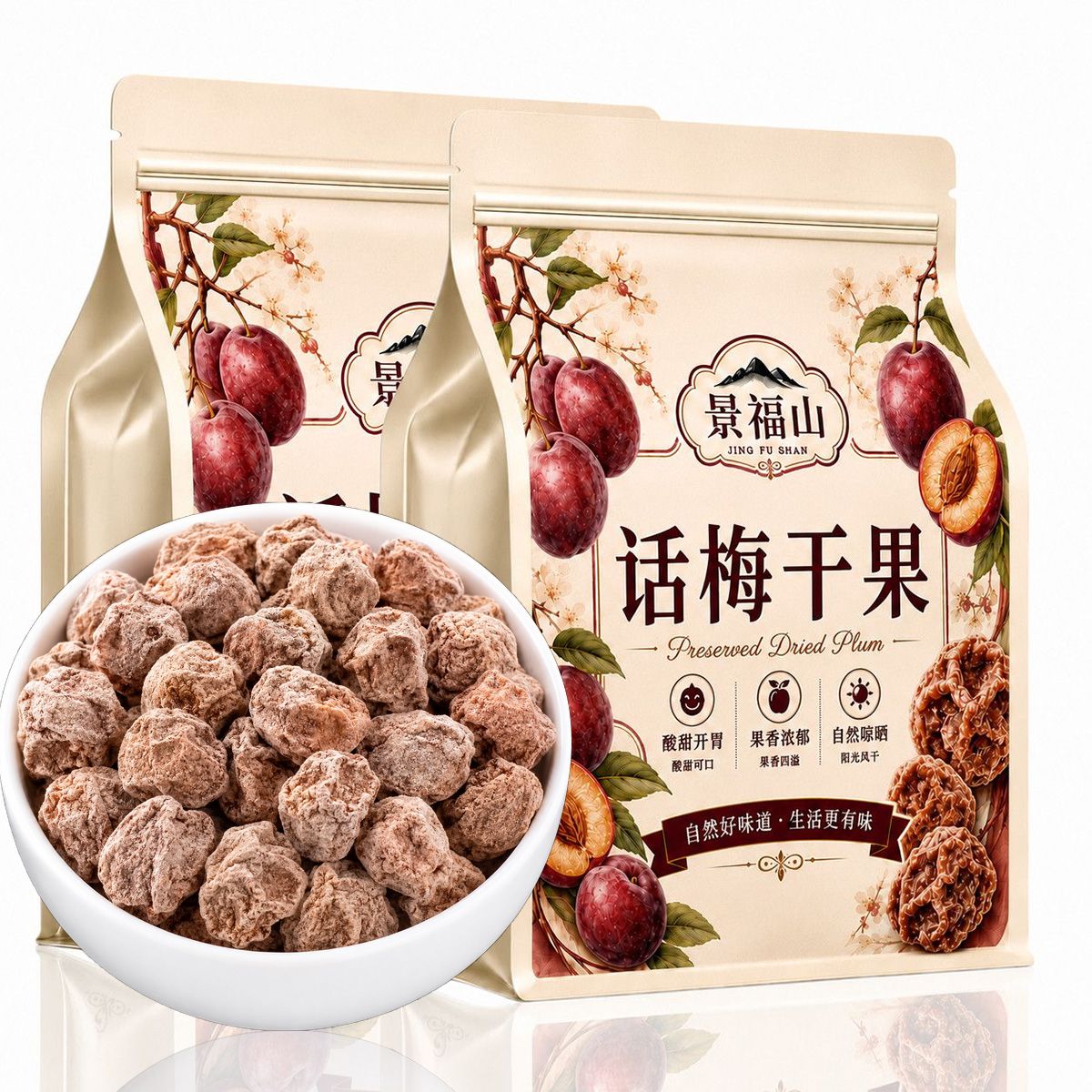 景福山正宗话梅茶精选话梅粒蜜饯果脯坚果夏日冷泡果干水果茶150g