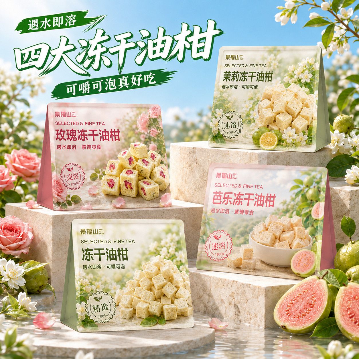 景福山冻干油柑芭乐茉莉玫瑰冻干油柑泡水喝的diy果茶代用茶160g